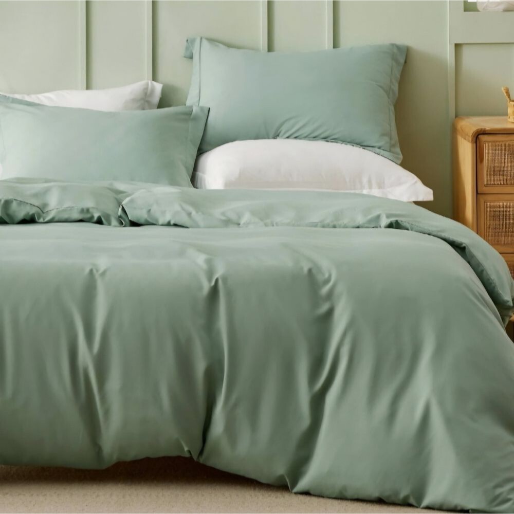 Derived from Bamboo Blend Green King Duvet Cover Set
